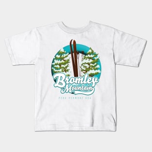 Bromley Mountain Peru Vermont US Ski logo Kids T-Shirt